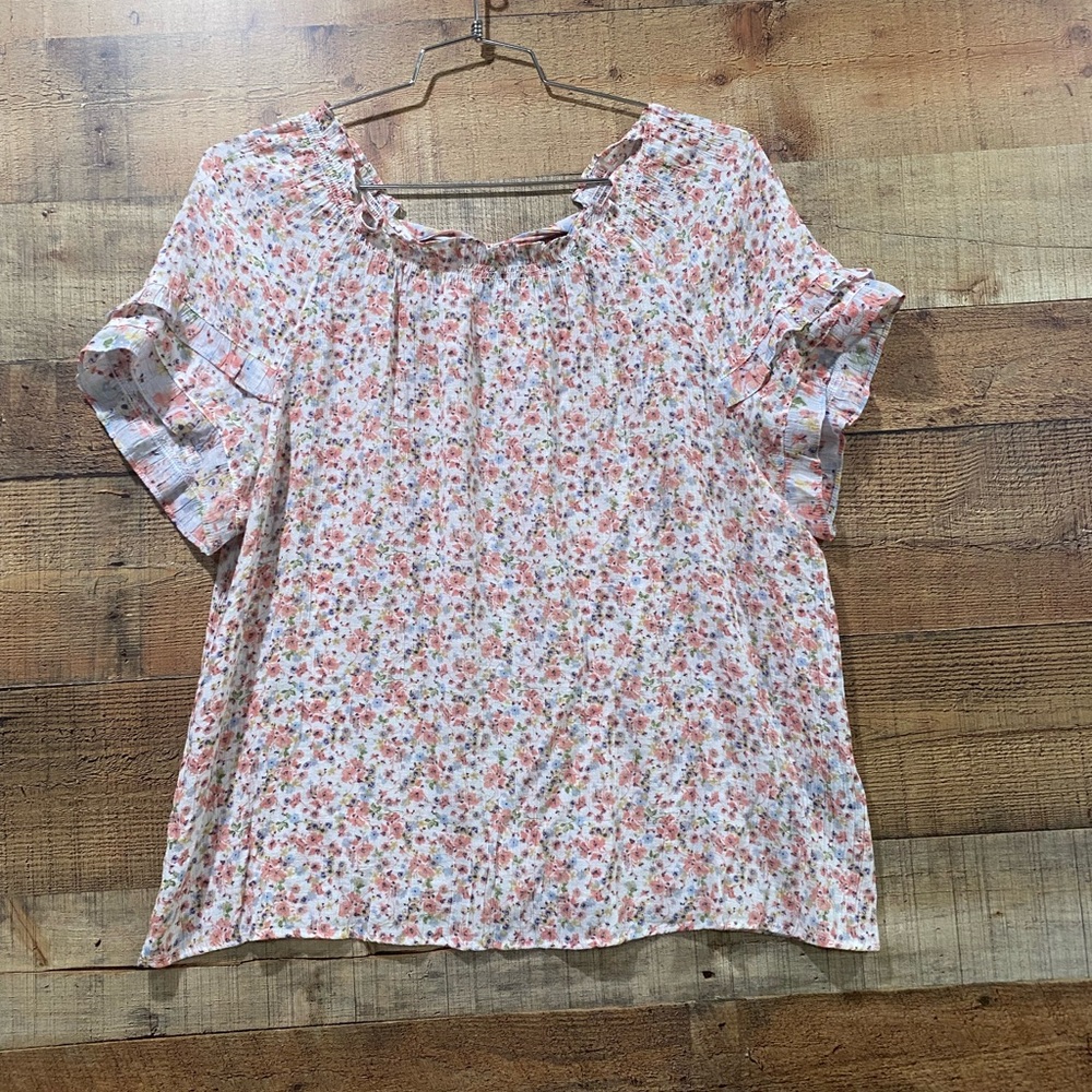 Zac & Rachel Floral Print Blouse Size XL